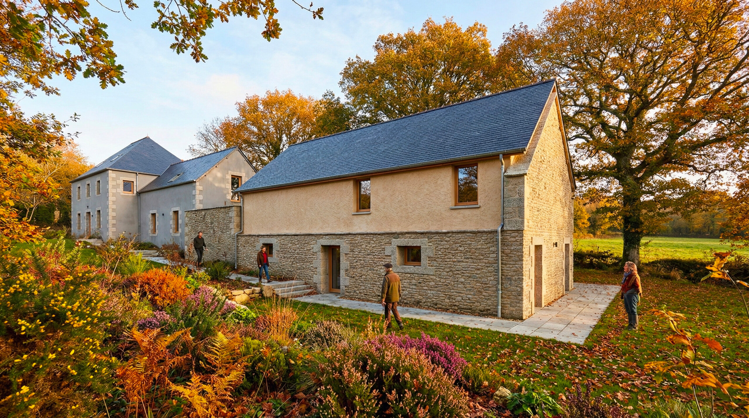 Clohars-CarnoëtV03 3 maisons individuelles Camors en bois éco construction de chaux chanvre