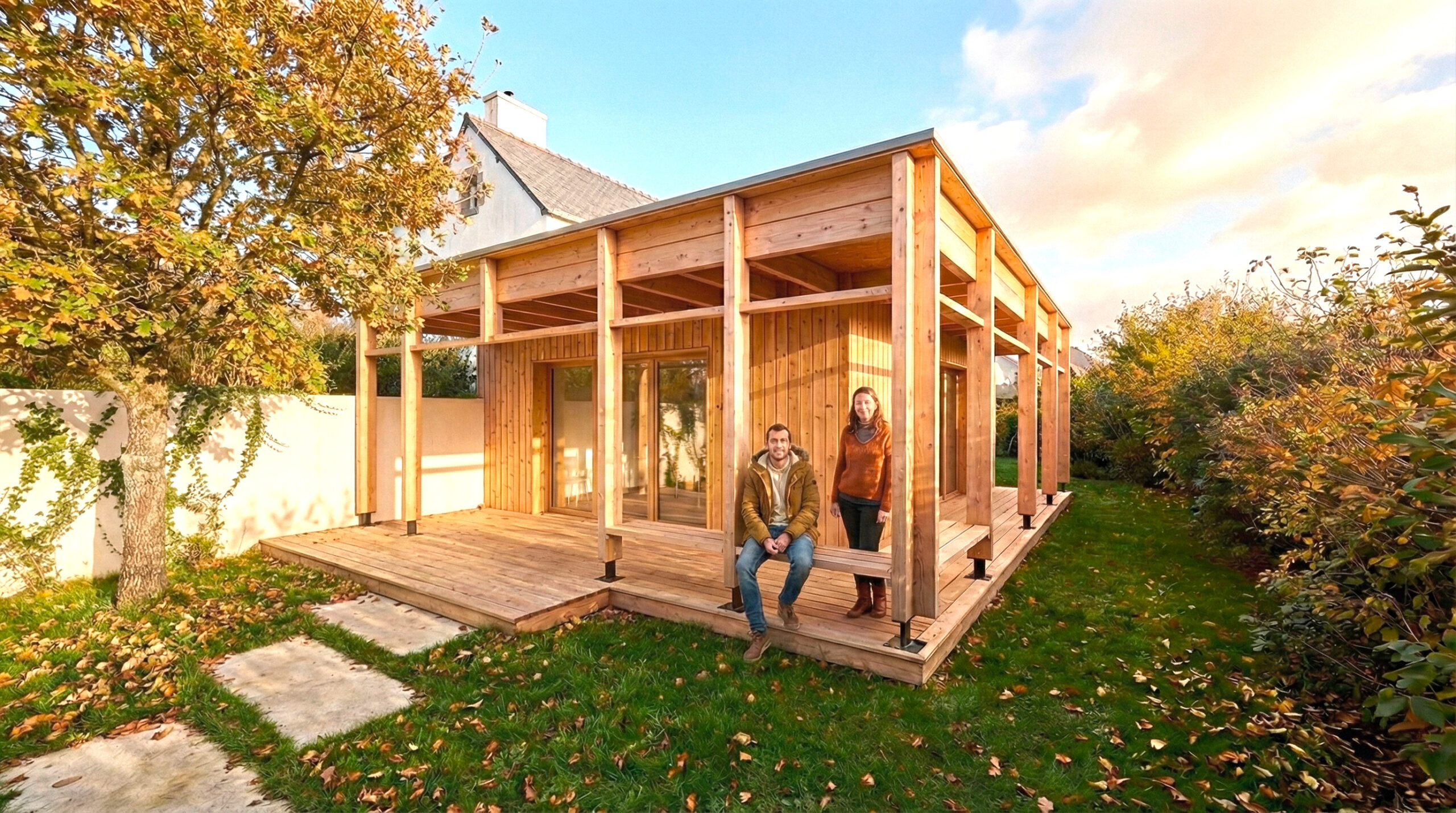 ETEL TINY HOUSE V02 3 maisons individuelles Camors en bois éco construction de chaux chanvre
